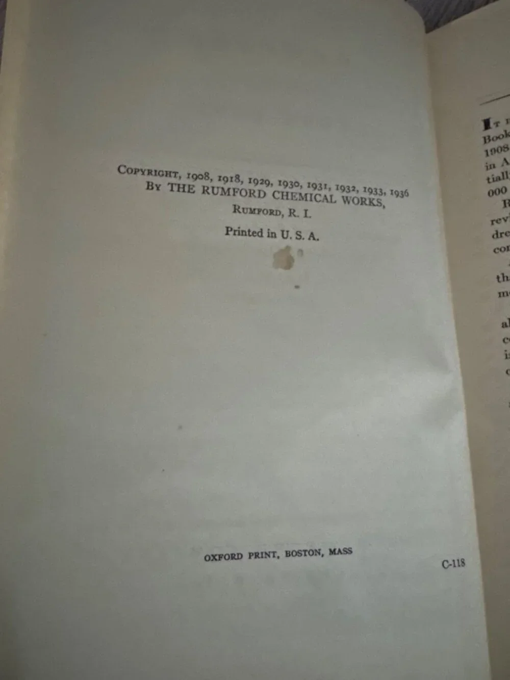 The Revised Rumford Complete Cookbook By Lily Wallace 1936 Hardcover Classic Rec